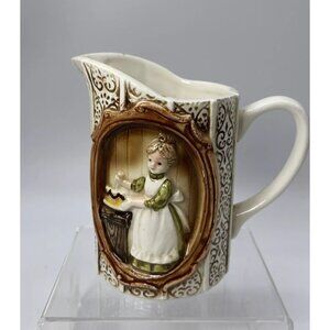 1978 Sears Roebucks & Co “Good Old Days”Woman In Kitchen Creamer Pitcher Japan